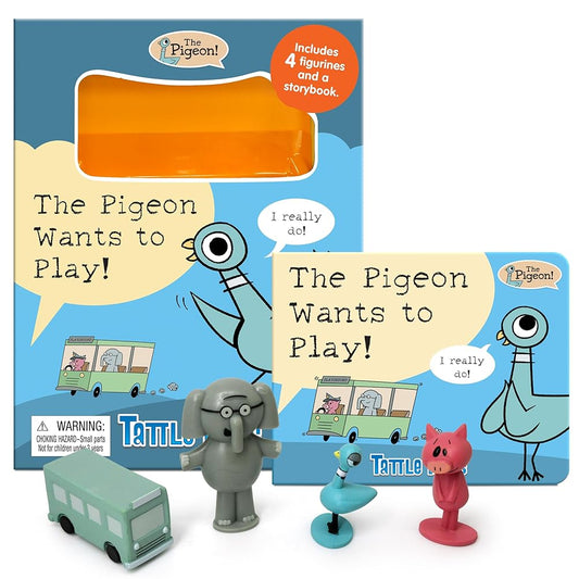 Hidden Pigeon Company Mo Willems Tattle Tales - Activity Books for kids, 12-page storybook, 4 figurines cover image