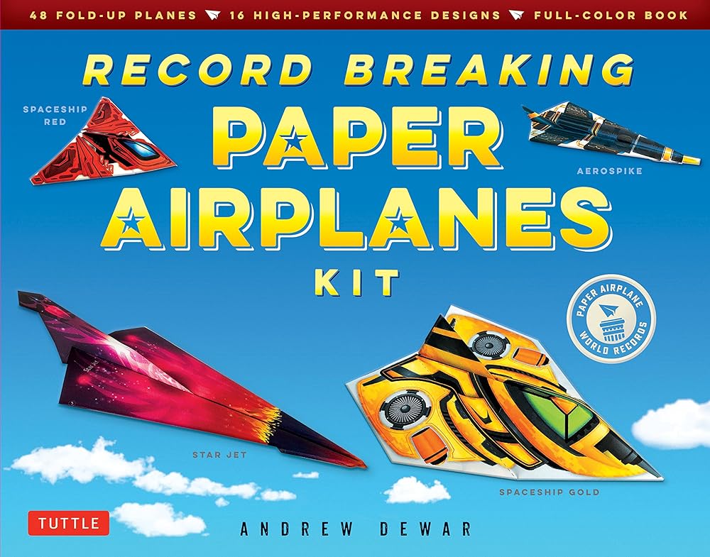 Record Breaking Paper Airplanes Kit: Make Paper Planes Based on the Fastest, Longest-Flying Planes in the World!: Kit with Book, 16 Designs & 48 Fold-up Planes cover image