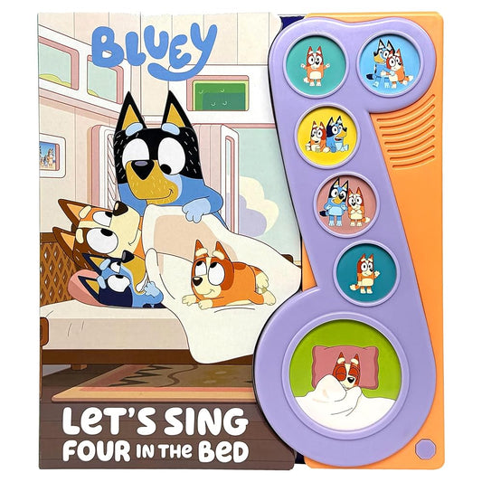 Bluey - Let's Sing Four in the Bed Music Sound Book - PI Kids cover image