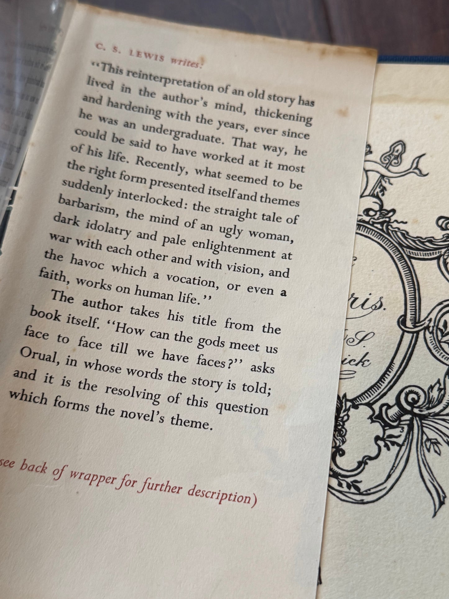 Till We Have Faces: A Myth Retold by C.S. Lewis (1956 First Edition)