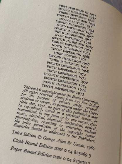 The Hobbit (1975) Third Edition 10th Impression