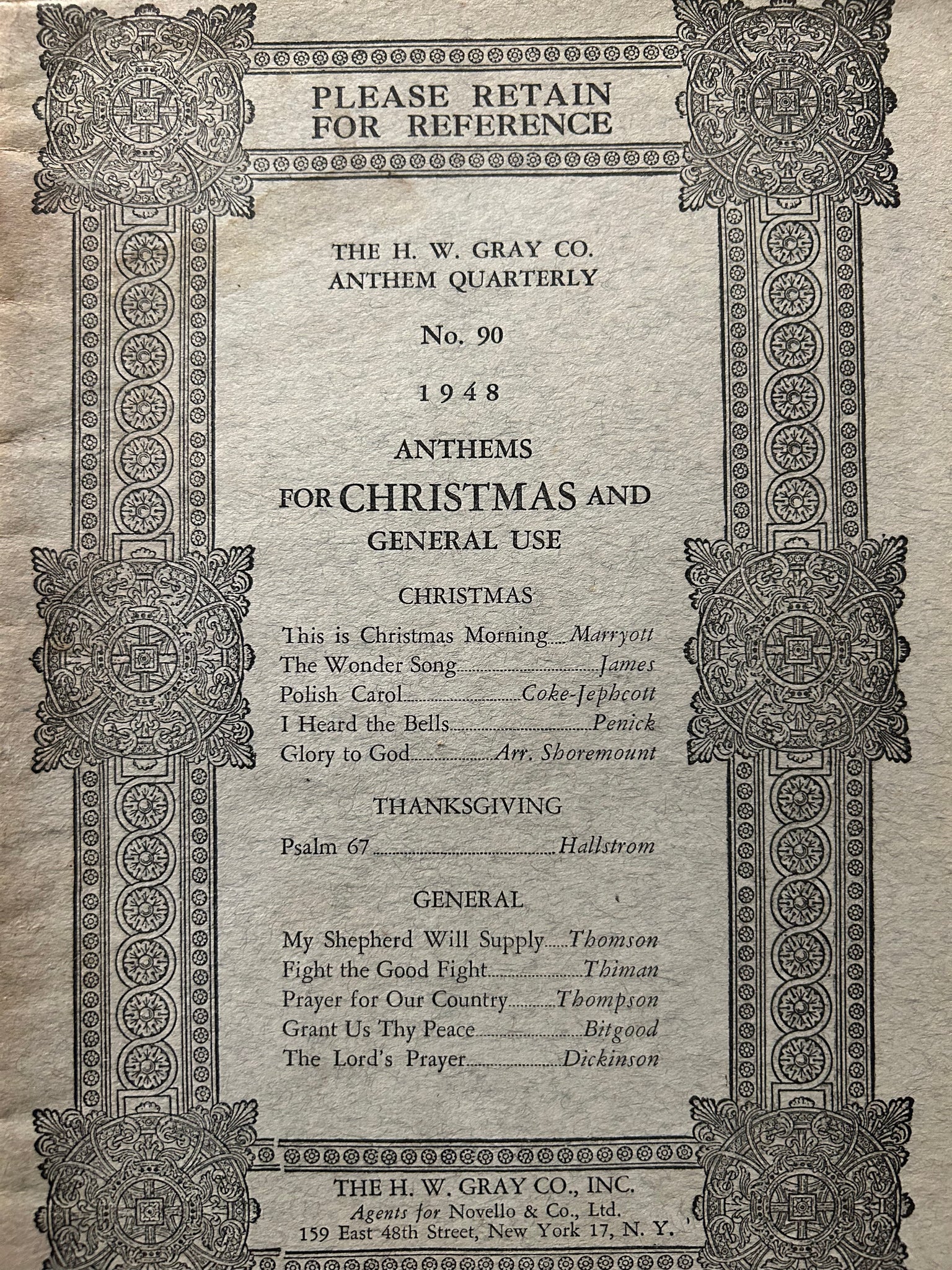 1948 Anthems for Christmas and General Use