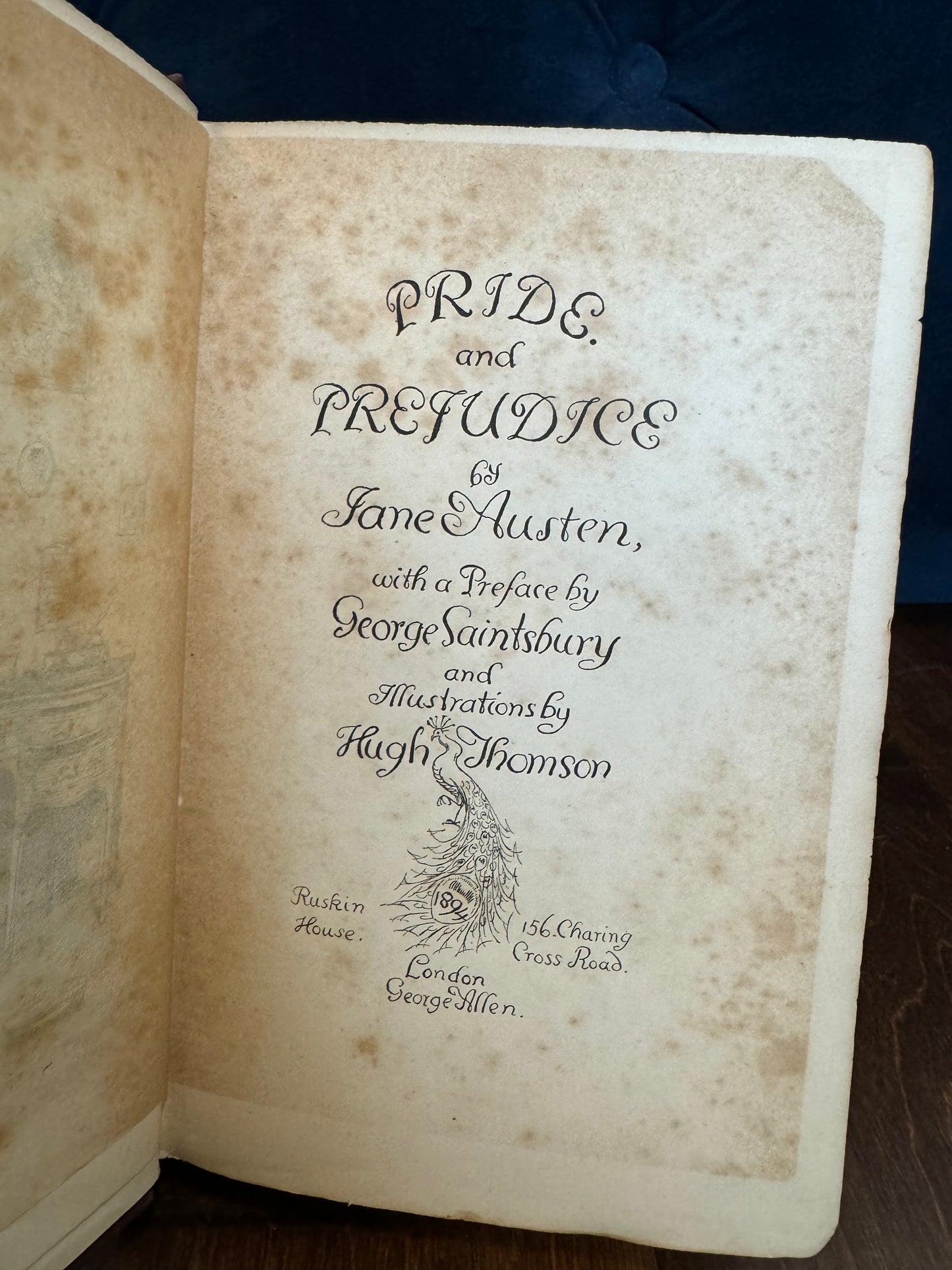 Pride & Prejudice - 1894 First UK Edition - Re-spined Peacock Edition
