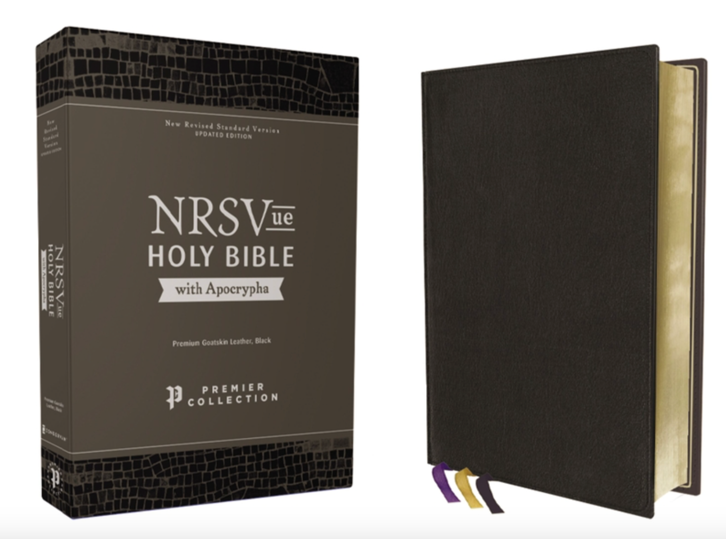 NRSVue Holy Bible with Apocrypha Premier Collection, Art Gilded Edges, Comfort Print [Black] by Zondervan