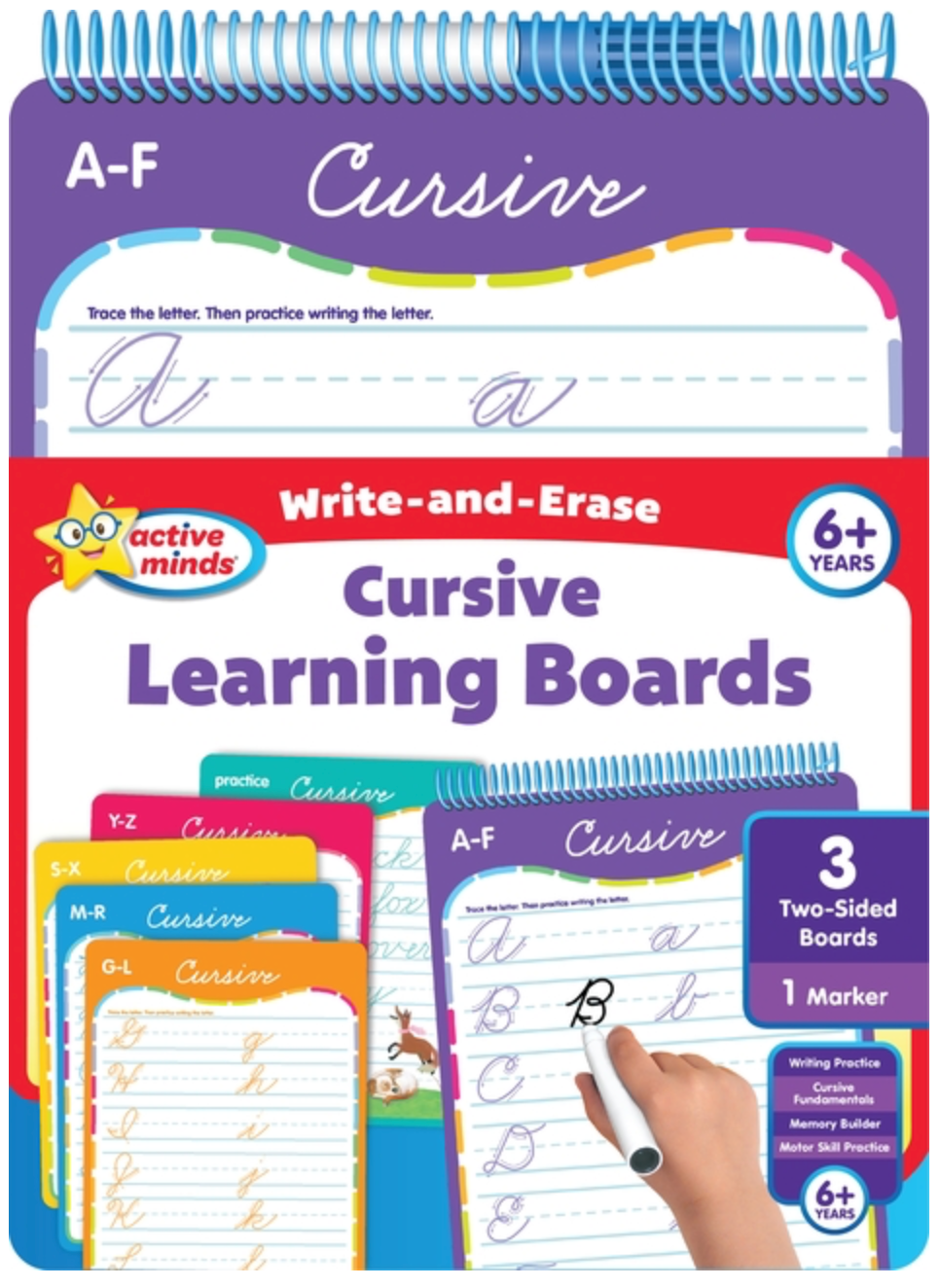 Active Minds Write-And-Erase Cursive Learning Boards