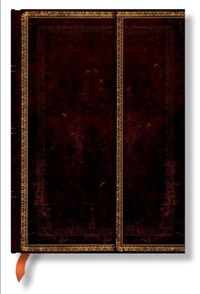 Black Moroccan MIDI Lined Hardcover Journal, 144pg, 120gsm by Paperblanks (Old Leather Collection)