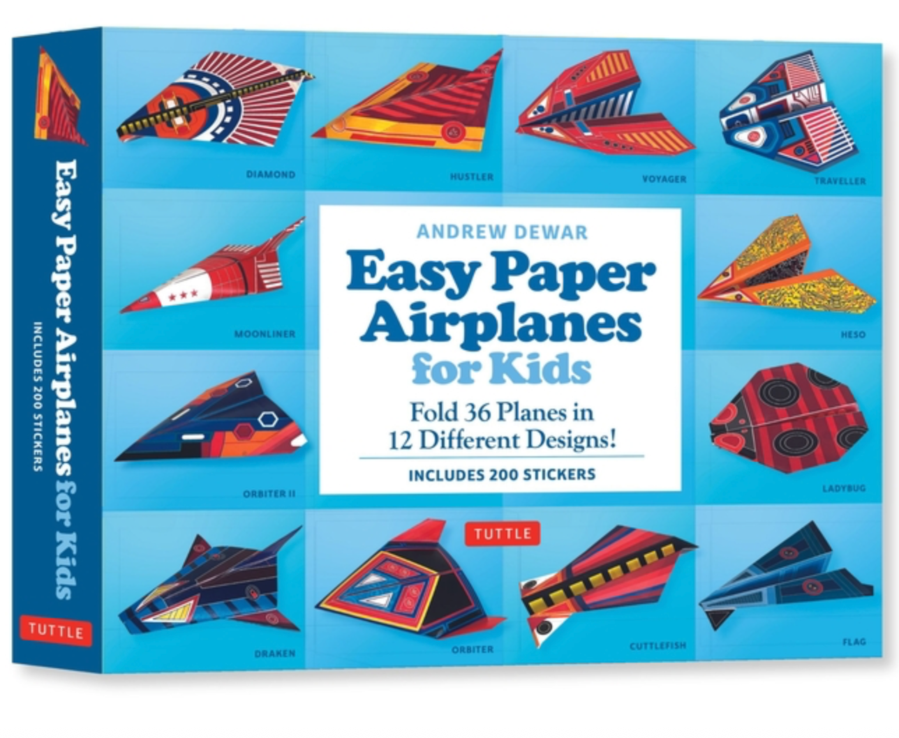 Easy Paper Airplanes for Kids Kit: Fold 36 Paper Planes in 12 Different Designs! (Includes 200 Stickers!)