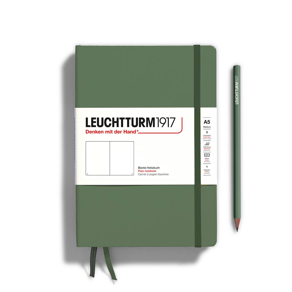 Notebooks - Medium (A5): Olive / Hardcover / Plain