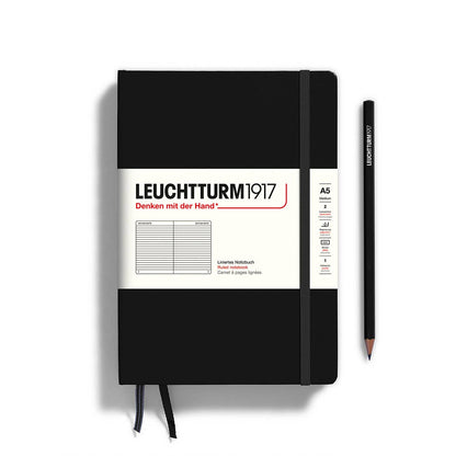 Notebooks - Medium (A5): Black / Hardcover / Plain