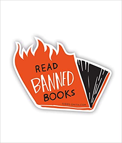 Read Banned Books Sticker (Flames)
