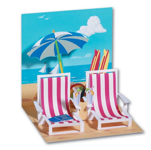 Greeting card - Beach Chairs pop-up