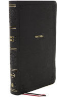 NKJV, Reference Bible, Personal Size Large Print, Leathersoft, Black, Thumb Indexed, Red Letter Edition, Comfort Print