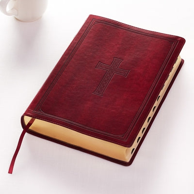 KJV Holy Bible, Super Giant Print Faux Leather Red Letter Edition - Thumb Index & Ribbon Marker, King James Version, Burgundy (KJV Super Giant Print Editions) by Christian Art Publishers