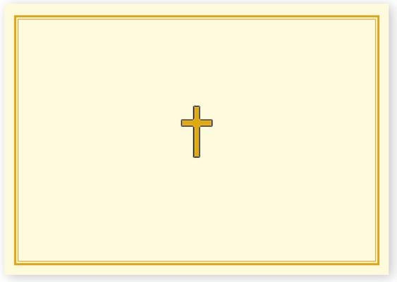 Gold Cross Note Cards [With 15 Enveolopes]